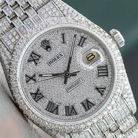 rolex ss datejust diamond mens watch|rolex full diamond watch price.